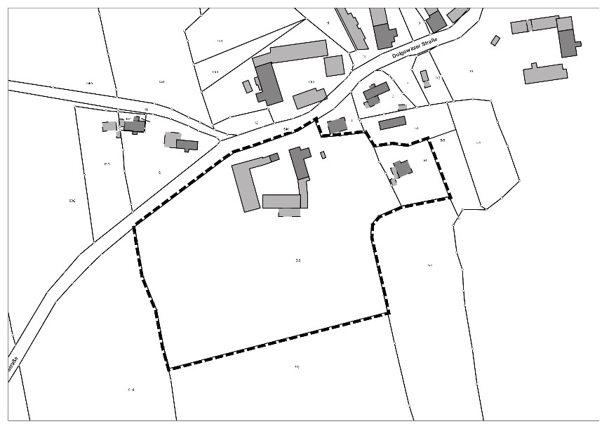 Lageplan mit räumlicher Abgrenzung des Geltungsbereiches des Bebauungsplanes